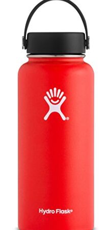Hydro Flask 32 oz Vacuum Insulated Stainless Steel Water Bottle, Wide Mouth w/Flex Cap, Lava