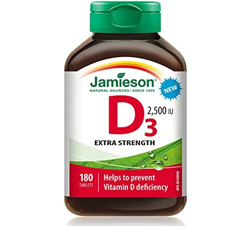 Jamieson Extra Strength Vitamin D3 2, 500 Iu - Non-GMO, Gluten-Free, Max Potency 180 count