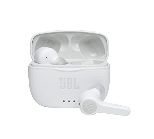 JBL Tune 215TWS True Wireless Earbud Headphones - JBL Pure Bass Sound, Bluetooth, 25H Battery, Dual Connect (White)