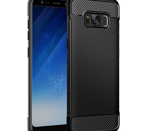 JETech Slim Fit Case Compatible with Samsung Galaxy S8 (NOT for Plus +), Thin Phone Cover with Shock-Absorption and Carbon Fiber Design (Black)