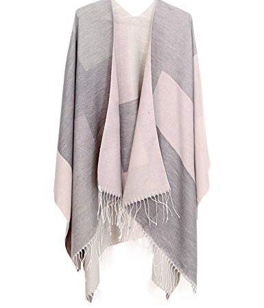 MissShorthair Women's Printed Shawl Wrap Fashionable Open Front Poncho Cape, Gifts for Women