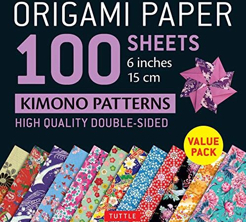 Origami Paper 100 sheets Kimono Patterns 6" (15 cm): Double-Sided Origami Sheets Printed with 12 Different Patterns (Instructions for 6 Projects Included)