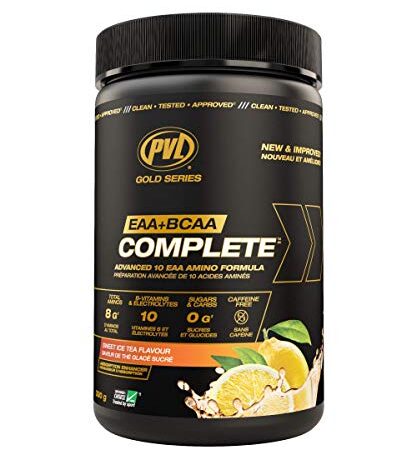 PVL EAA + BCAA COMPLETE | Pre, Intra or Post Workout – EAA/BCAA + L-Arginine, Amino Acid Supplement – Helps Build Muscle, Protein Synthesis – Keto Friendly – 330 g (30 servings) – Sweet Iced Tea