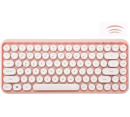 Wireless Bluetooth Keyboard Mini Portable 84-Key Typewriter Keyboard Compatible with Android, Windows, PC, Tablet-Dark, Perfer for Home and Office Keyboards