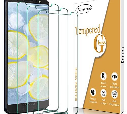 [3-Pack] Kesuwe Screen Protector For Motorola Moto G6 Tempered Glass, 9H Hardness, Anti Scratch, Bubble Free, Easy to install