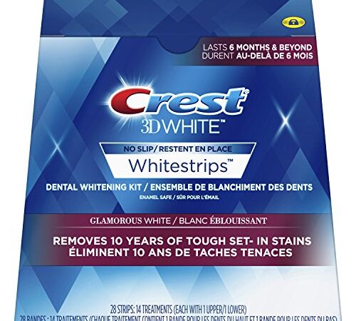 Crest 3DWhitestrips Glamorous White At-home Teeth Whitening Kit, 14 Treatments, 8 Levels Whiter