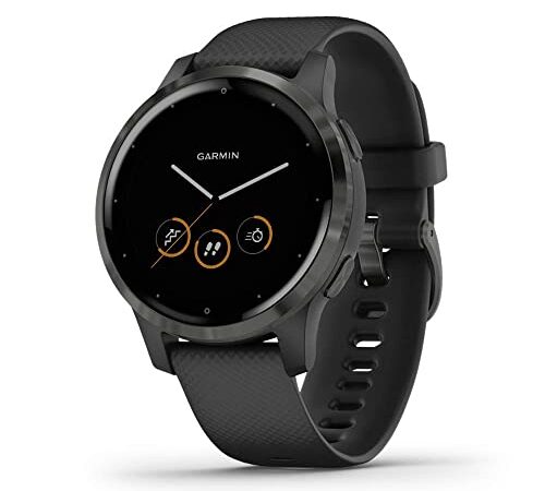 Garmin Vivoactive 4, GPS Smartwatch, Features Music, Body Energy Monitoring, Animated Workouts, Pulse Ox Sensors and More, Black