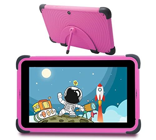 Kids Tablet 7 Inch 2 GB RAM 32 GB Storage Android 11.0 Kidoz Learning Tablet IPS HD Display WiFi Tablet for Girls, Compatible with Disney + APP, Pink