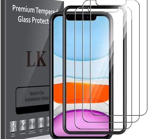 LK 3 Pack Screen Protector Compatible for iPhone 11 and iPhone XR 6.1-Inch Tempered Glass