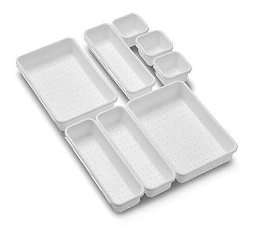 Madesmart Interlocking Bin Pack, White, 8-Piece