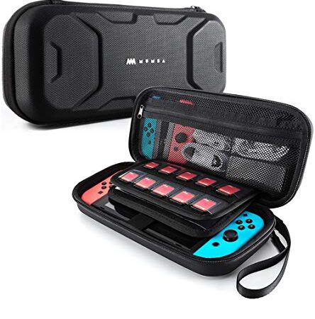 Mumba Carrying Case for Nintendo Switch, Deluxe Protective Travel Carry Case Pouch for Nintendo Switch Console & Accessories [Dual Protection] [Large Capacity] (Black)