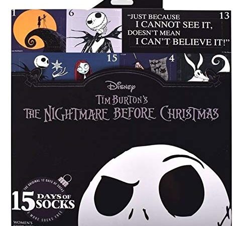 Nightmare Before Christmas 12 Days of Socks Advent Calendar Set with 3 Extra Socks