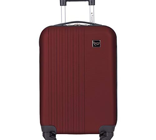 Travelers Club Cosmo Hardside Spinner Luggage, Rhubarb Red, Carry-On 20-Inch, Cosmo Hardside Spinner Luggage