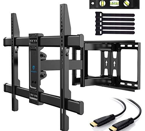 TV Wall Mount Full Motion Swivel Dual Articulating for Most 37-70 Inch LED, LCD, OLED, Plasma TVs up to VESA 600x400mm, 132lbs by PERLESMITH