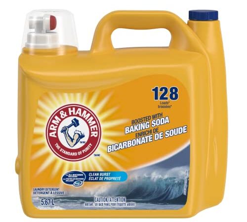 Arm & Hammer Liquid Laundry Detergent Clean Burst Scent, 128 Load