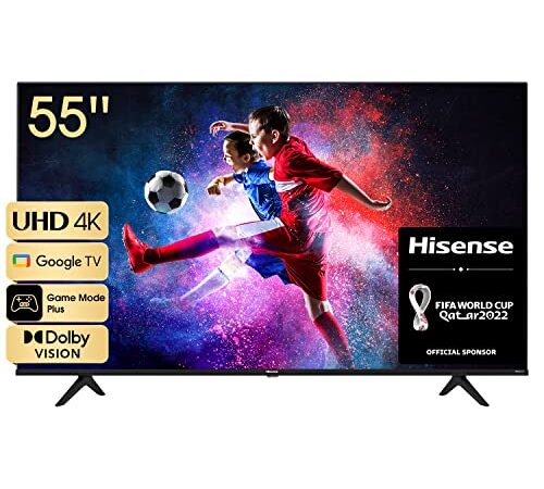 Hisense 55A68H - 55" Smart TV Ultra HD 4K HDR Dolby Vision Google Television with Bluetooth, Voice Remote (Canada Model) 2022