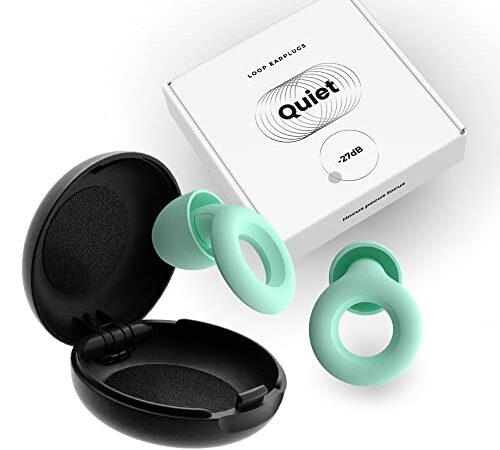 Loop Quiet Noise Reduction Earplugs – Super Soft, Reusable Hearing Protection in Flexible Silicone for Sleep, Noise Sensitivity & Flights - 8 Ear Tips in XS, S, M, L - 27dB Noise Cancelling - Mint