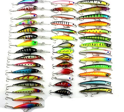 Pack of 43Pcs Mixed Fishing Lure Bait Set Kit Pesca Fishing Wobblers Isca Artificial Crankbait Swimbait Treble Hook Floating Fake Lure.