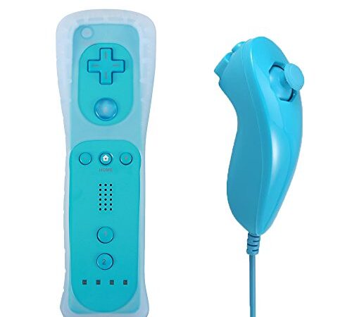 Poulep Wireless Gesture Controller Compatible for Nintendo wii/wii u Console (Light Blue)