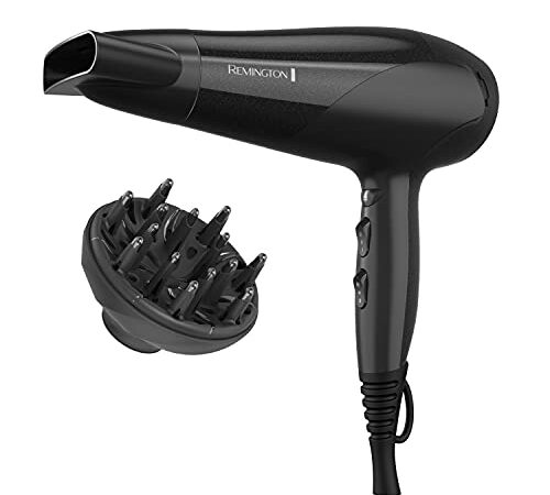 Remington D3190 Damage Protection Hair Dryer with Ceramic + Ionic + Tourmaline Technology, Black, 3 Piece Set