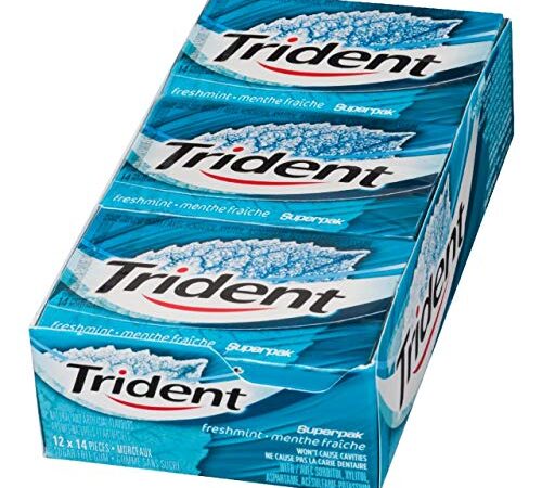 Trident Sugar-Free Gum Slab Freshmint Gum, 12 Count