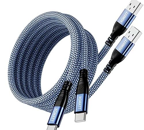 USB C Cable, [3.3FT 2 Pack] Type C Fast Charger Charging Cable, Braided Compatible for Samsung Galaxy S22 S21 S20 S9 S8, MacBook, iPad Pro 2018, Huawei P10 P9 Sony XZ, HTC 10- Tile Blue