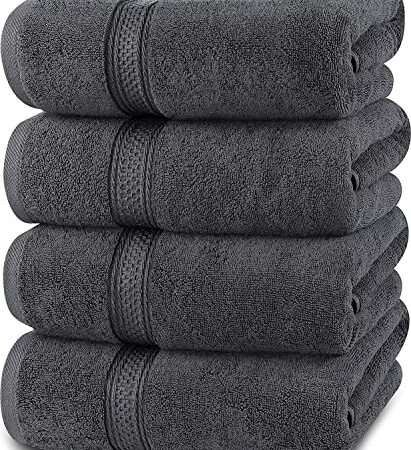 Utopia Towels - Premium Bath Towels (27 x 54 Inches) 100% Ring-Spun Cotton Towel Set for Hotel and Spa, Maximum Softness and Highly Absorbent (Grey)