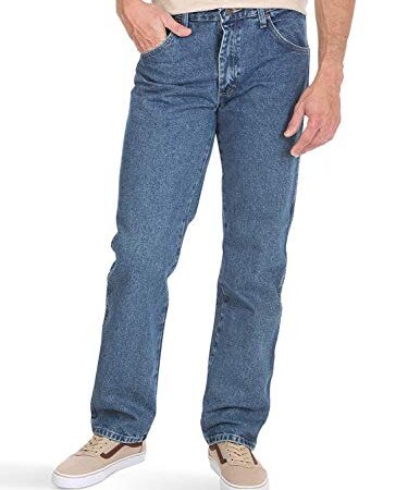 Wrangler Men's Authentics Classic Regular Fit Jean, Stonewash Mid, 34W x 32L