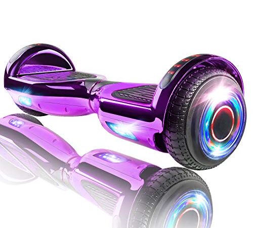 XPRIT 6.5'' Self Balancing Hoverboard Chrome Series, w/Wireless Speaker, UL2272 Certified (Chrome Purple)