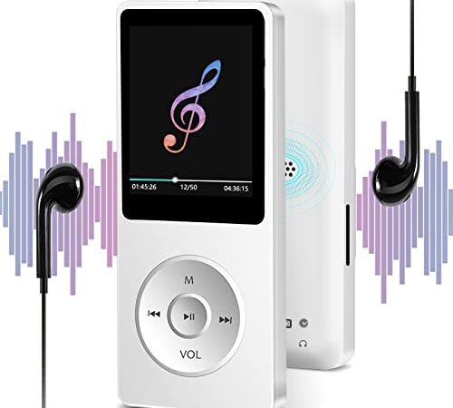 32GB MP3 Player with Bluetooth, Skybess HiFi Lossless MP3 Music Player for Kids, Portable Media Player with Speaker/FM Radio/Voice Recorder/Alarm Clock/E-Book/Photo Viewer, Support up to 128GB