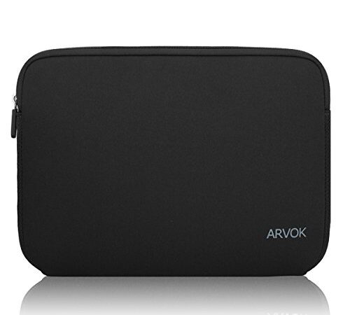 Arvok 15 15.6 Inch Laptop Sleeve Case Water-Resistant Neoprene Protective Bag/Notebook Computer Case/ Briefcase Carrying Bag/ Skin Cover For Acer/ Asus/ Dell/ Lenovo/ HP/ Samsung/ Sony/ Toshiba (15.6 inch, Black)