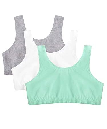 Fruit of the Loom Women's Built Up Tank Style Sports Bra, Mint Chip/White/Grey Heather, 40