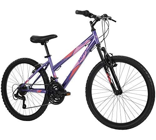 Huffy Hardtail Mountain Bike, Stone Mountain, Lightweight, Purple, 24 Inch Wheels/14 Inch Frame, 21 Speed, Metallic Indigo