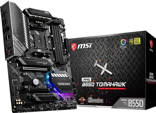 MSI MAG B550 Tomahawk Gaming Motherboard (AMD AM4, DDR4, PCIe 4.0, SATA 6Gb/s, M.2, USB 3.2 Gen 2, HDMI/DP, ATX)