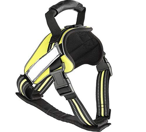 SKYMEE Dog Harness, Reflective No-Pull Pet Harness Adjustable Pet Vest with Metal Leash Hook and Non-Slip Handle for Walking Outdoor for Small Medium Large Dogs