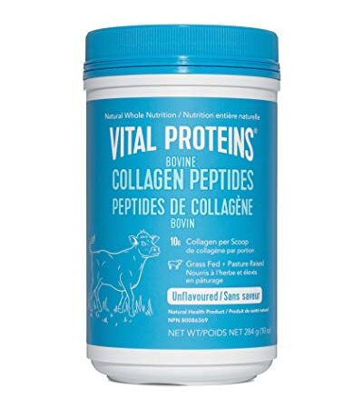 Vital Proteins Bovine Collagen Powder (Type I, III) - Hydrolyzed Collagen - 10g per dose - Unflavored 10oz Small Tub (284g)