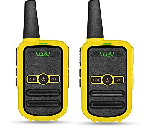 WLN KD-C52 FRS GMRS Walkie Talkie USB Chargeable Mini Handheld Two Way Radio for Kids Adults (1 Pair) (Yellow)