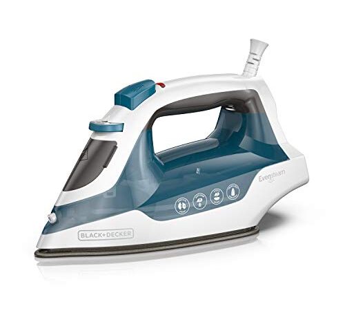 Black+Decker IR06VC Black+Decker Easy Steam Compact Iron, Professional EvenSteam Non-Stick Soleplate, Blue/White, IR06VC, Blue