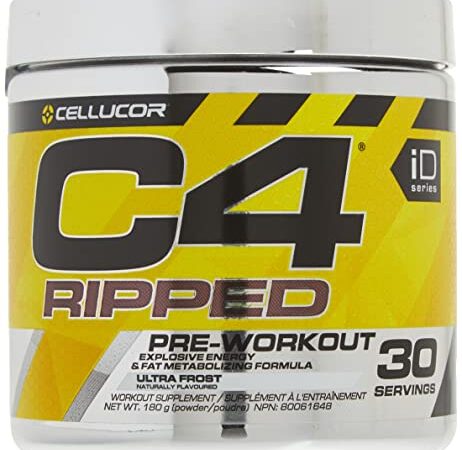 C4 Ripped Pre Workout Powder Ultra Frost | Creatine Free + Sugar Free Preworkout Energy Supplement for Men & Women | 150mg Caffeine + Beta Alanine + Weight Loss | 30 Servings