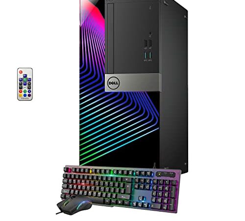 Custom Built Dell Tower Computer Desktop Intel Core i7-6700 Processor 3.40 GHz 16GB RAM 512GB SSD Windows 10 Pro Wi-Fi Gaming PC Keyboard & Mouse HDMI (Renewed)