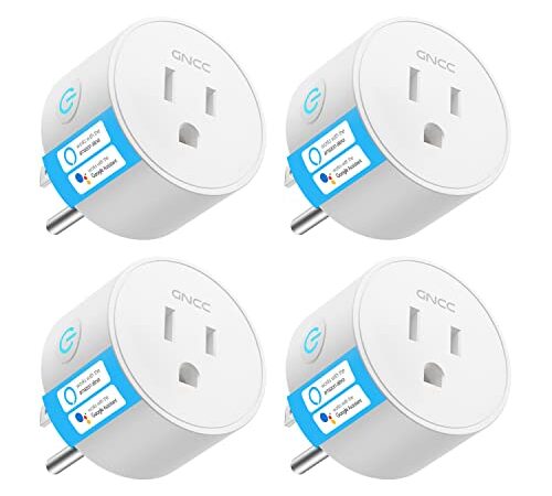 GNCC Smart Plug, Mini WiFi Plug That Work with Alexa Google Home & Smartlife Prise Intelligente Smart Socket with Timer & Schedule Remote & Voice Control No Hub Required, Only WiFi 2.4G (4-Pack)