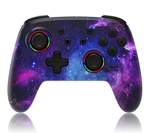 NexiGo Wireless Controller for Switch/Switch Lite/OLED, Bluetooth Controllers for Nintendo Switch with Vibration, Motion, Turbo and LED Light (Cosmic Nebula)