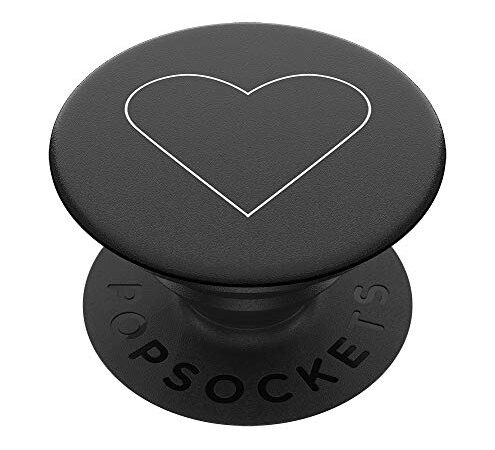 PopSockets: Phone Grip with Expanding Kickstand, Pop Socket for Phone - White Heart Black