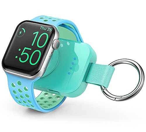 Portable Charger for Apple Watch,Wireless iwatch Charger 1000mAh Smart Keychain Power Bank, Compatible for Apple Watch Series 8,7,6,5,4,3,2,1,41/45/44/40/42/38mm Travel Watch Charger (Green)