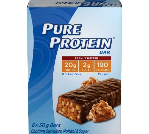 Pure Protein Bars, Gluten Free, Snack Bars, Chocolate Peanut Butter, 50 gram, 6 Count