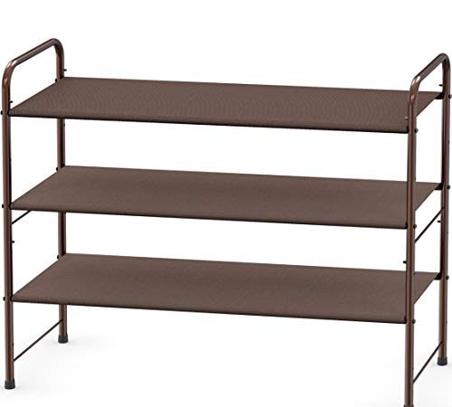 SimpleHouseware Shoe Racks Storage 3-Tier Organizer, Bronze