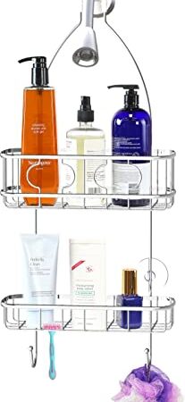 SimpleHouseware Shower Caddy Hanging Organizer, Chrome