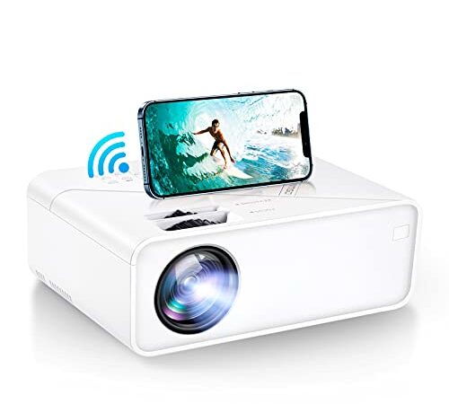 VIMGO Mini WiFi Projector, 7800Lux Portable Projector Full HD 1080P Supported for Outdoor Movies, 200" Display Synchronized Smartphone Screen Compatible with TV Stick/USB/HDMI/VGA/PS5/VGA(UNO V1)