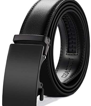 CHAOREN Ratchet Belt for men - Mens Belt Leather 1 3/8" for Casual Jeans - Micro Adjustable Belt Fit Everywhere