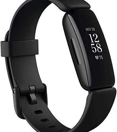 Fitbit Inspire 2 Health & Fitness Tracker with a Free 1-Year Fitbit Premium Trial, 24/7 Heart Rate, Black/Black, One Size (S & L Bands Included)